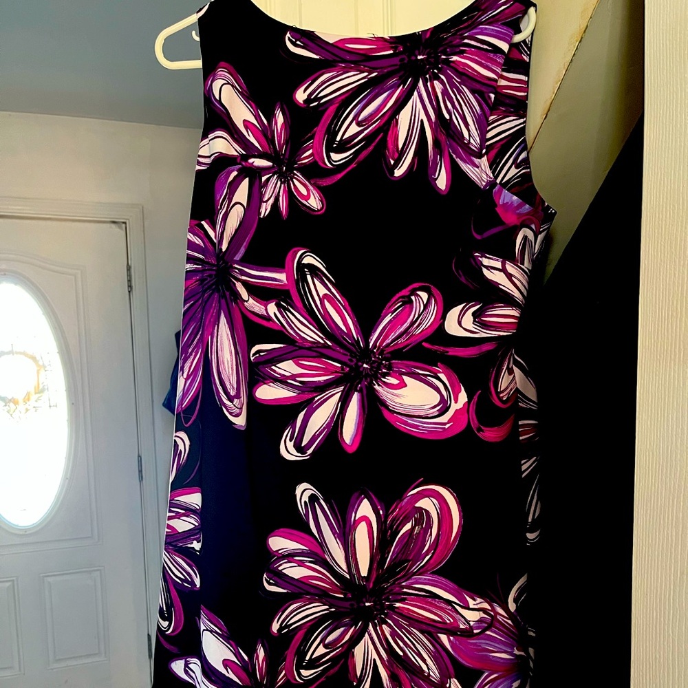Floral color block dress